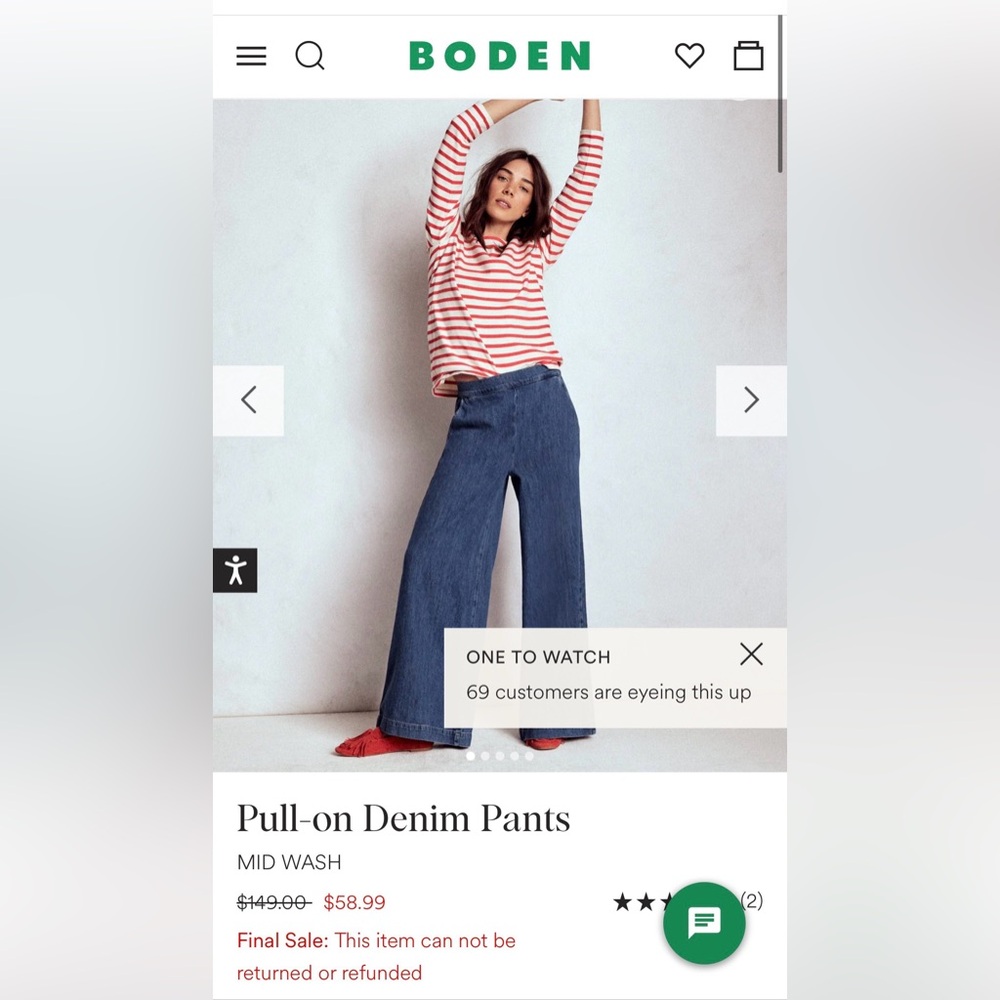 Boden pull on wide leg jeans!